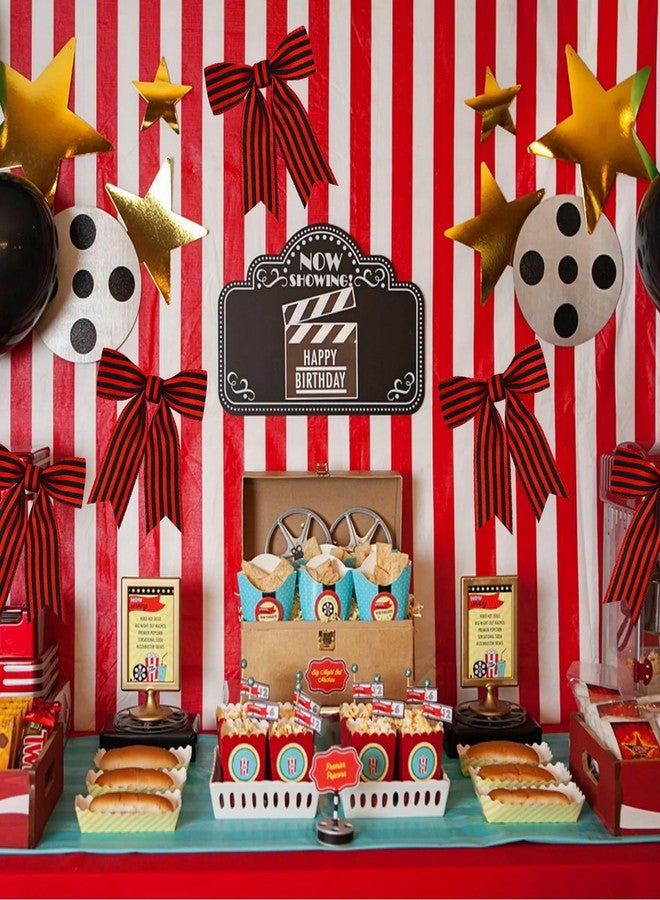 تونيفول شريط سلكي مخطط باللونين الأحمر والأسود من تونيفول، لفتان - 2 بوصة، شريط سلكي مخطط باللونين الأحمر والأسود لتغليف الهدايا، للاستخدام الداخلي، وصنع الأقواس، وتزيين حفلات الزفاف وأعياد الميلاد (6 ياردات/لفة) - Image 4